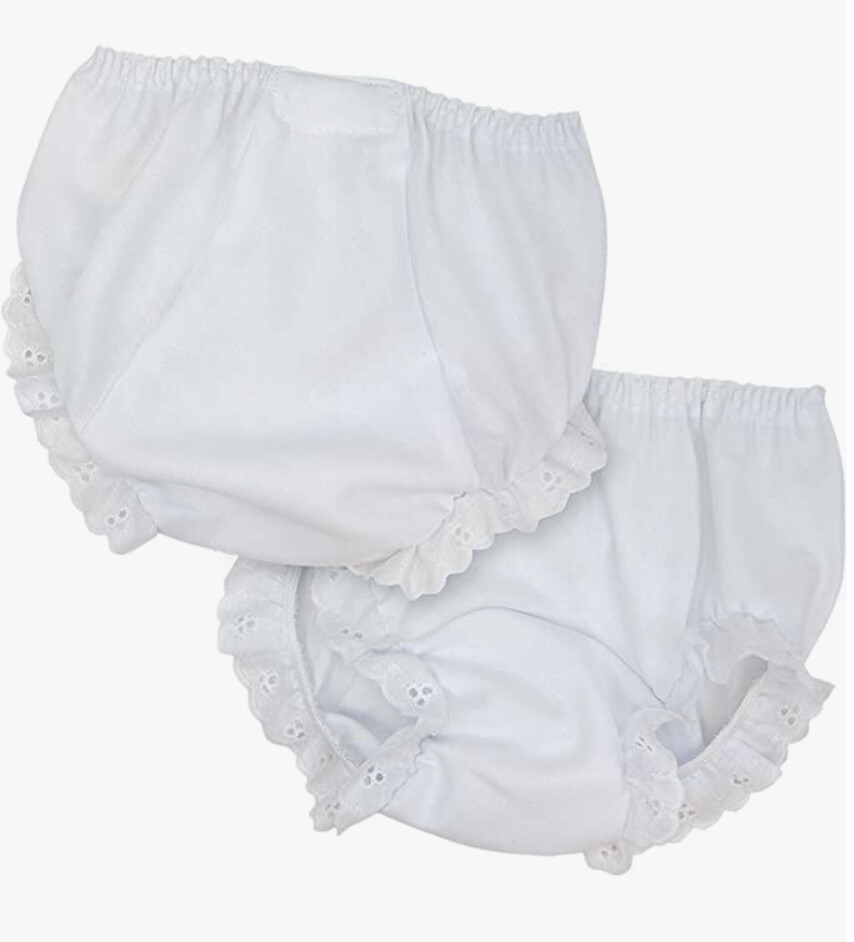 White Eyelet Diaper Cover