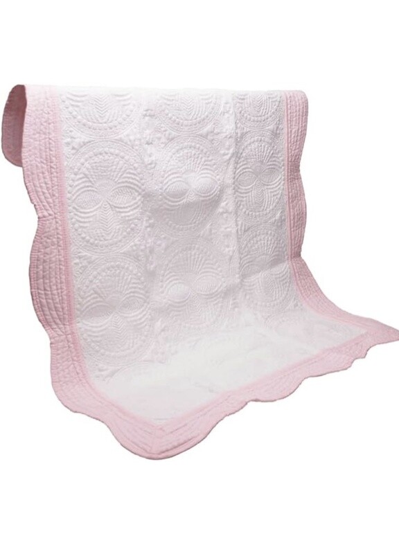 Baby Quilt-Pink &amp; White