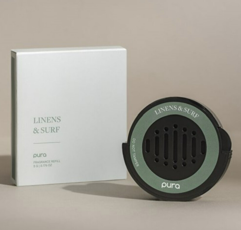 Pura  Car Refill, Scent: Linens &amp; Surf