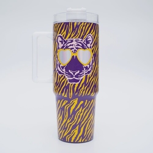 To-Go Handle Tumbler Tiger Stripes Yellow