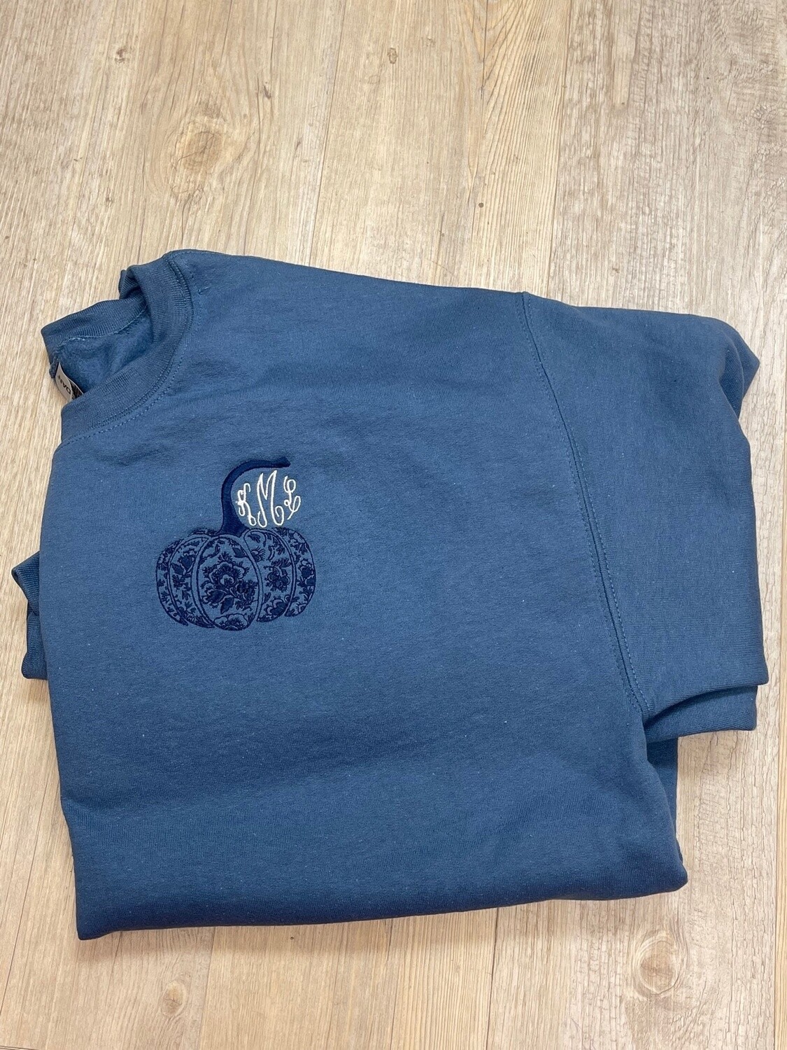 Pumpkin with Initials - Sweatshirt, Size: Small