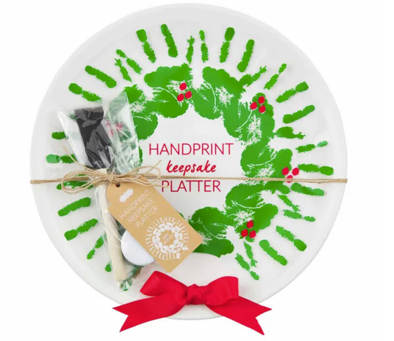 Wreath Handprint Platter Set