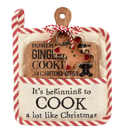 Christmas Pot Holder &amp; Board Set, Style: Cook Like Pot Holder