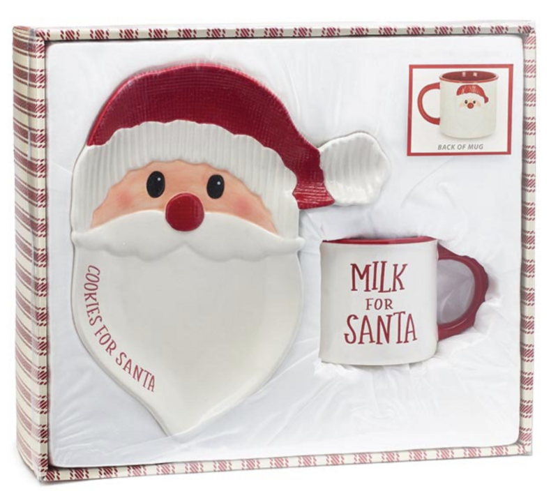 Santa Cookies and Milk Set