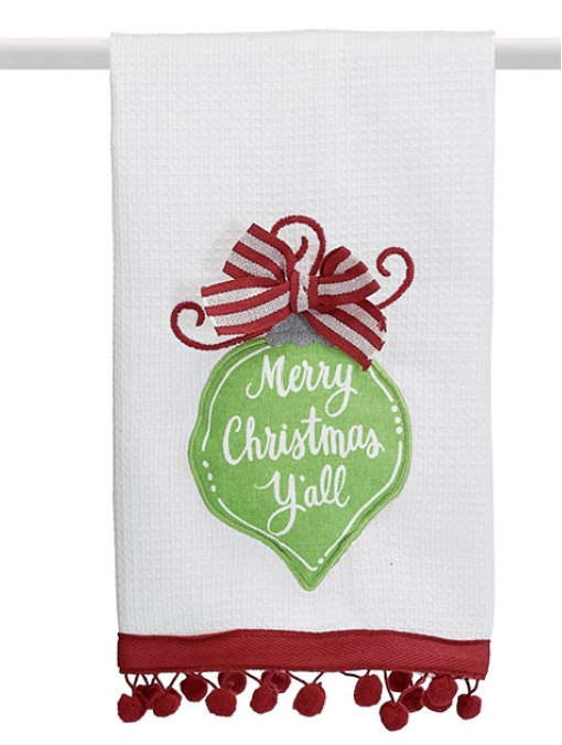 Merry Christmas Y&#39;all Tea Towel