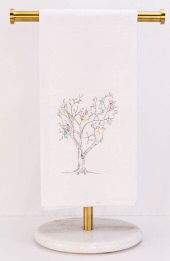 Mardi Gras Tree Flour Sack Hand Towel