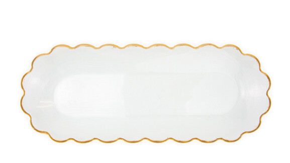 Chapelle Oval Serving Platter Clear/Gold