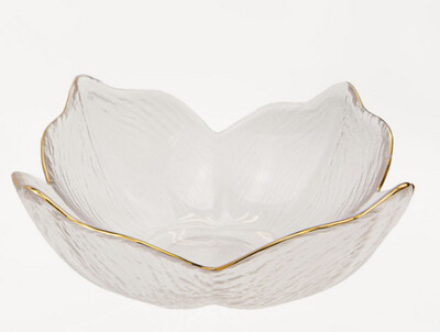Magnolia Glass Bowl Clear/Gold