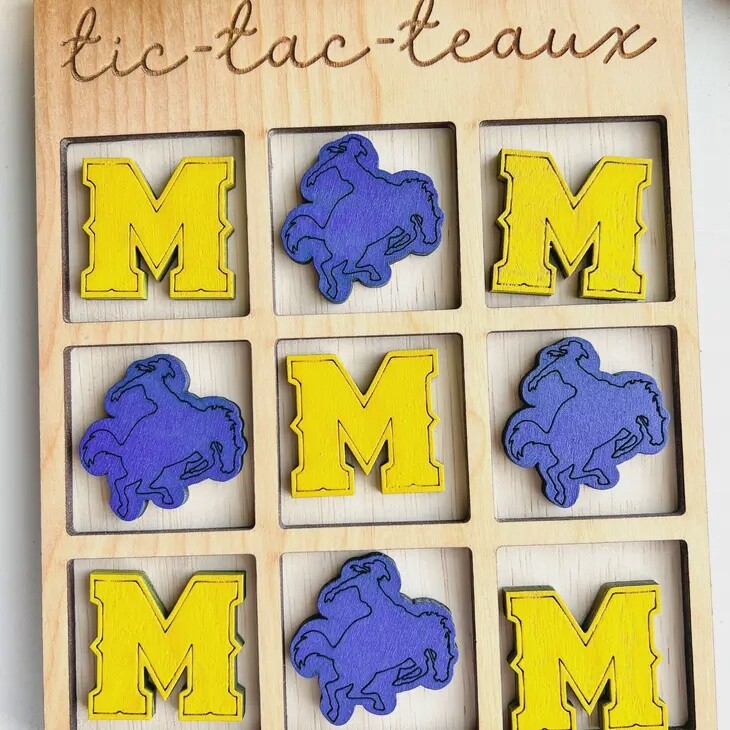 Blue &amp; Gold M &amp; Cowboy: Tic Tac Toe