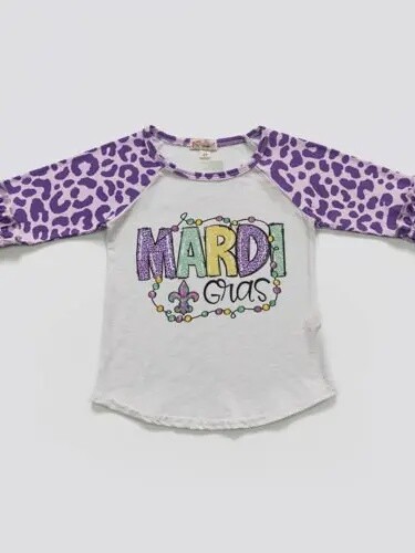 Girls Mardi Gras Raglan