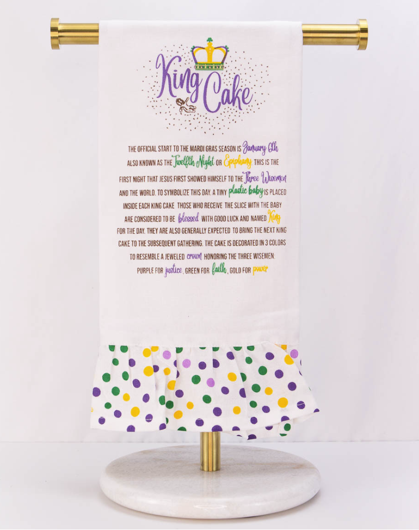 King Cake Ruffle Hand Towel