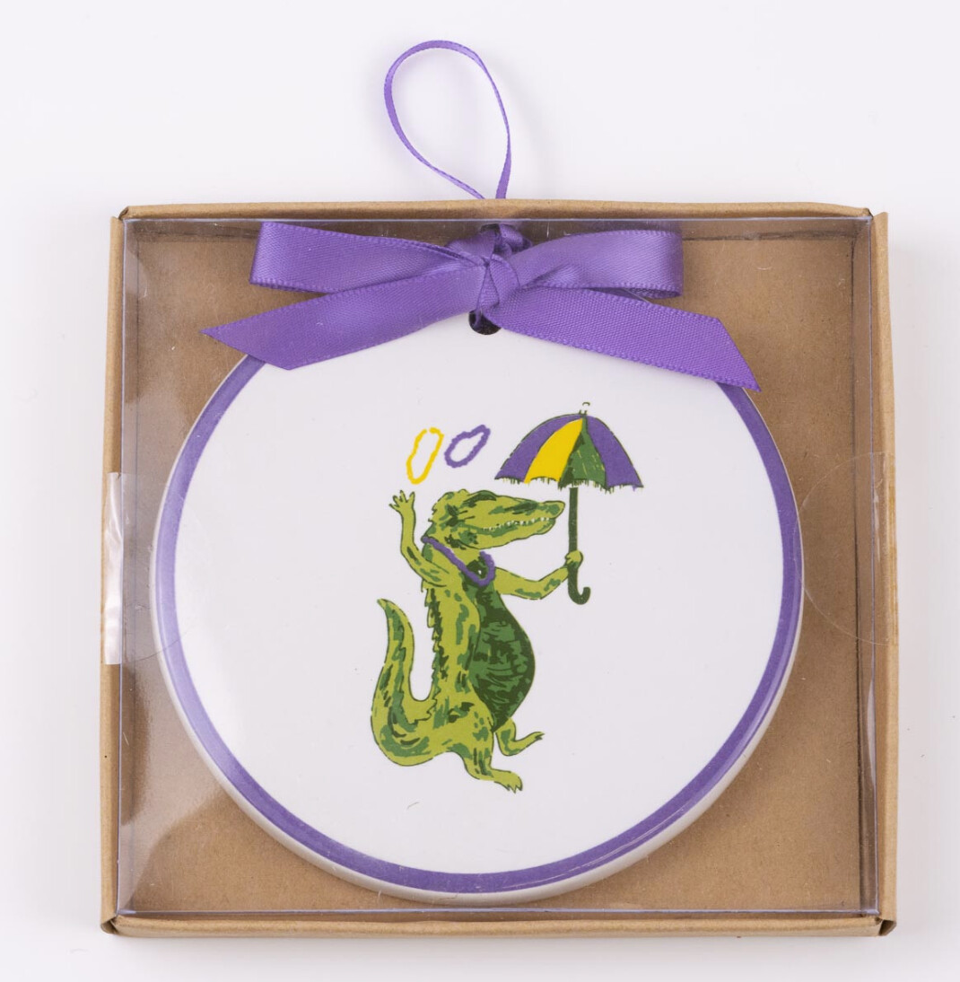 Mardi Gras Gator Ornament