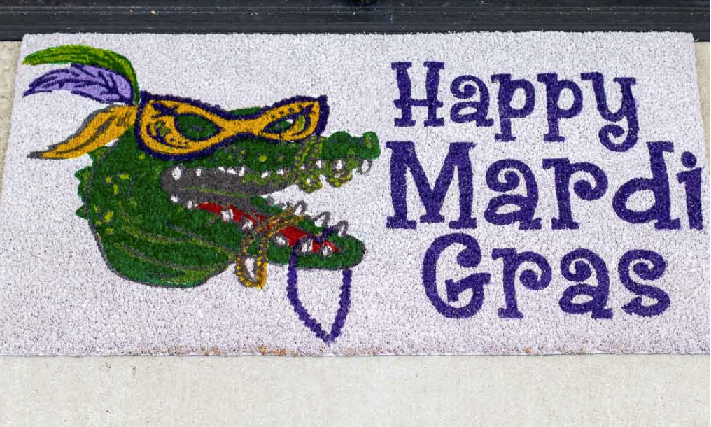 Mardi Gras Gator Doormat