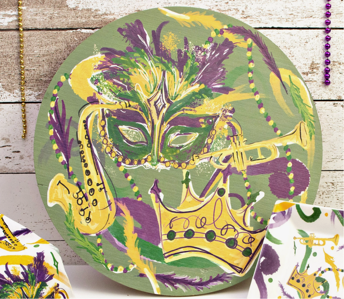 Mardi Gras Mask Door Hanger