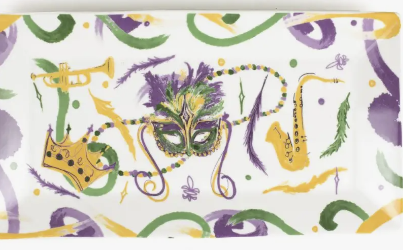 Mardi Gras Mask Small Platter