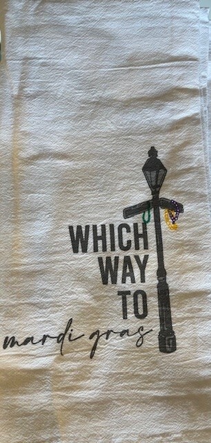 Which Way to Mardi Gras Hand Towel