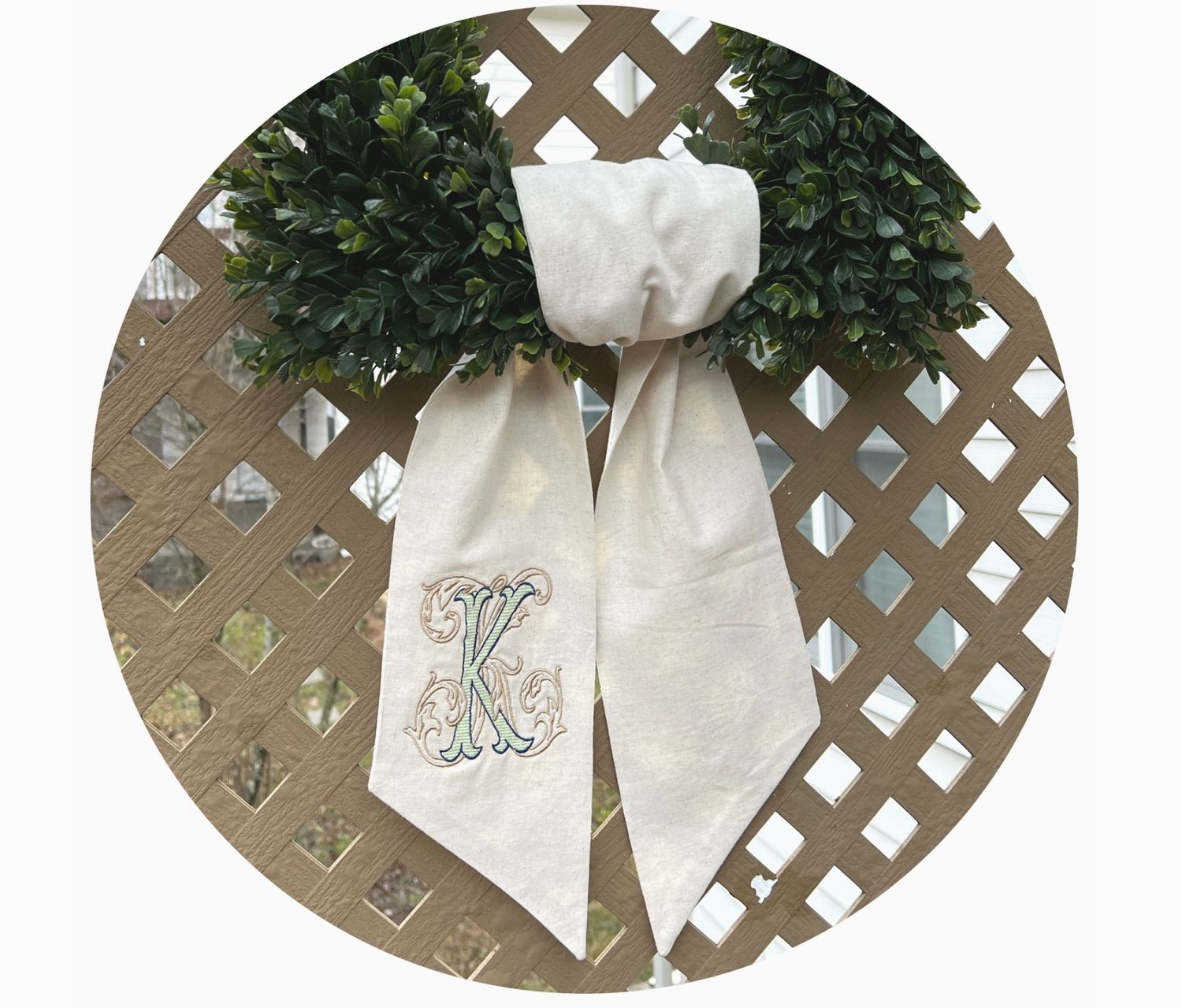Linen Wreath Sash, color: Natural