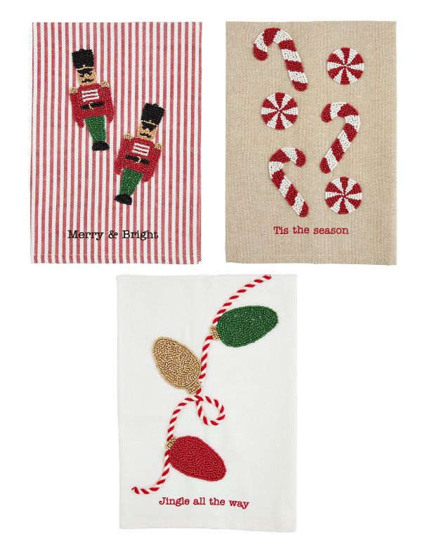 Christmas Beaded Towels