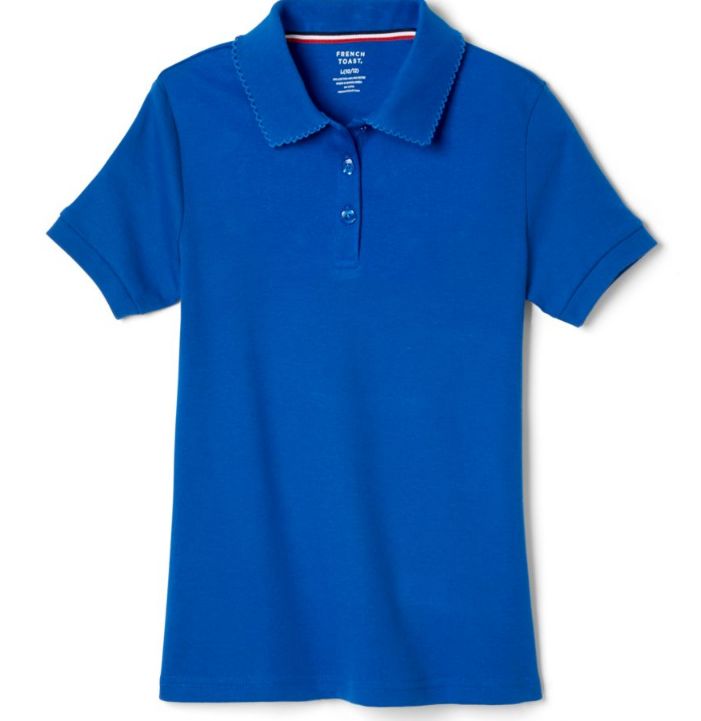 FT- SS Picot CLR INTRLCK Polo - LCCA, Colour: Royal, Size: XS(4/5)