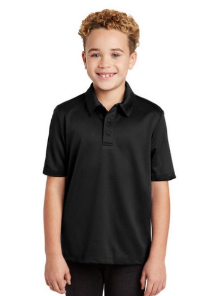 Youth Silk Touch Perfomance Polo - STEM, Colour: Black, Size: YXS