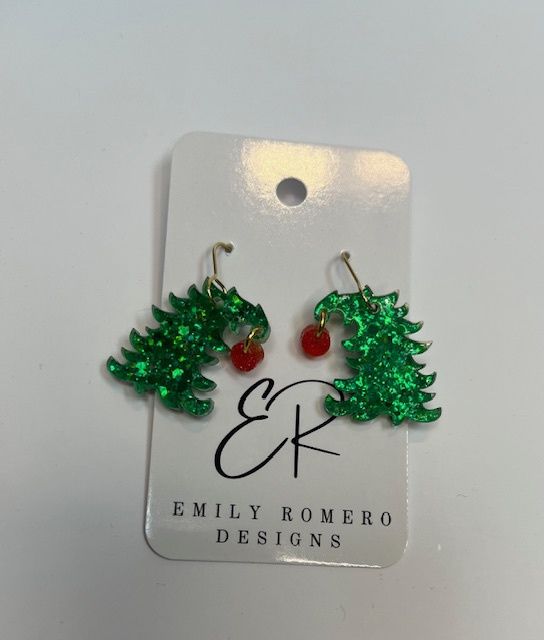 Grinch Christmas Tree Earrings