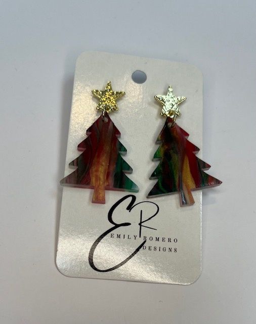 Groovy Christmas Tree Earrings