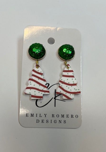 Little Debbie Christmas Tree Earrings