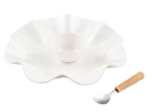 Ruffle Melamine Chip &amp; Dip Set