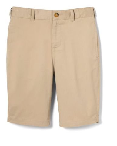 Boys Flat Front Stretch Twill Short, Size: 4, Colour: Khaki
