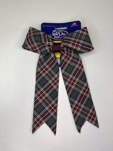 Large Plaid Bow with Tails