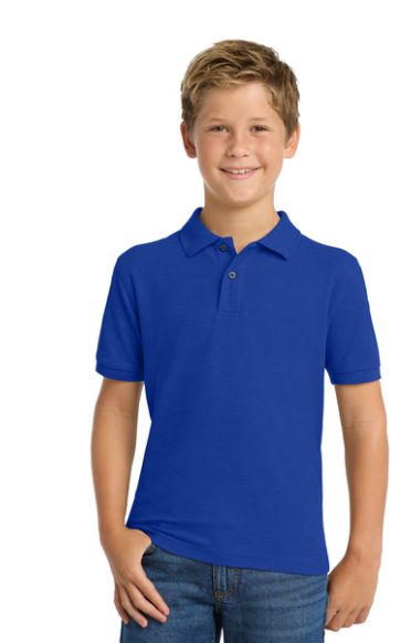 PREORDER - Youth Silk Touch Polo - LCCA, Colour: Royal Blue (Pre-K), Size: XS