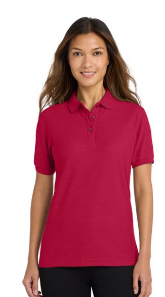 PREORDER - Ladies Silk Touch Polo - LCCA, Size: M, color: Red