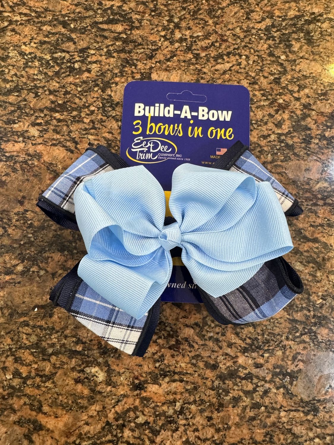 LCCA - Large Stackable Plaid &amp; Ribbon Bow W/ Ribbon