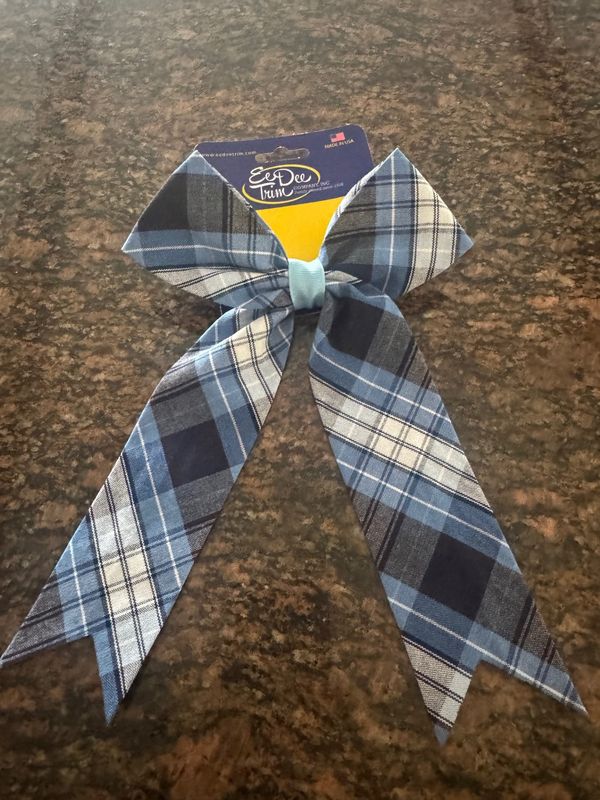 LCCA - Bow w/ Tails - Ponytail w/Lt Blue
