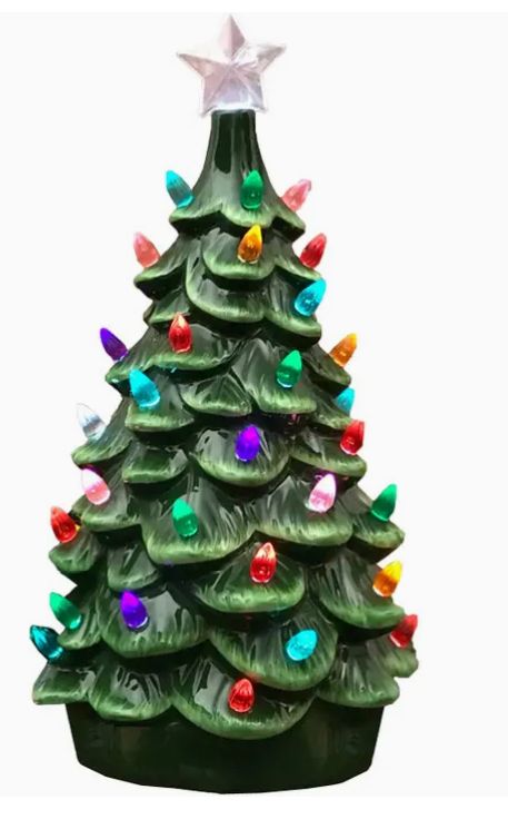 Green Ceramic Tree 14''