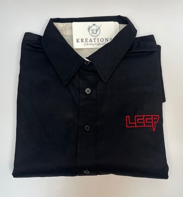 LCCP Lds S/S Oxford w/Logo, Size: 2XL, color: Black