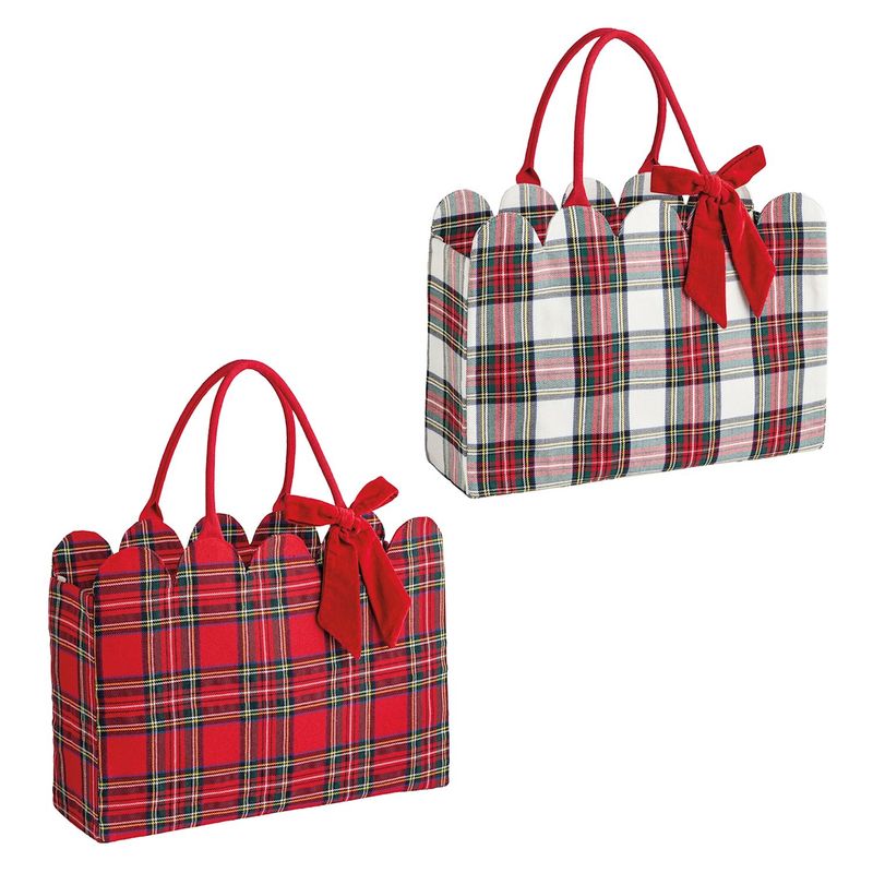 Tartan Scallop Tote