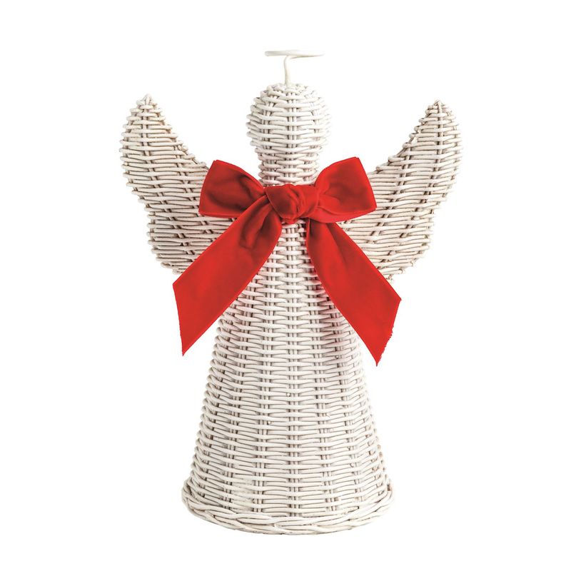 Small Red Bow Angel Sitter