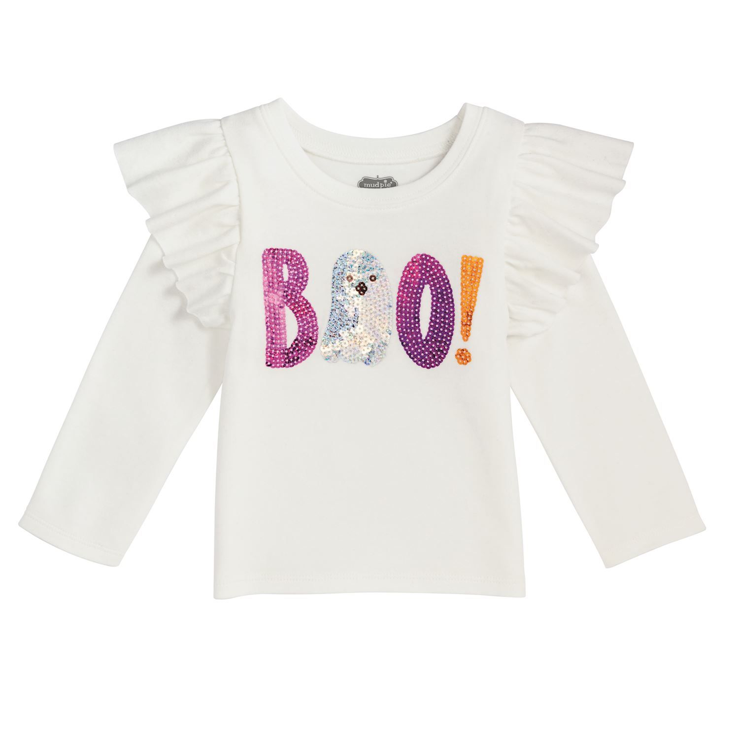 White Boo Sequin Tee