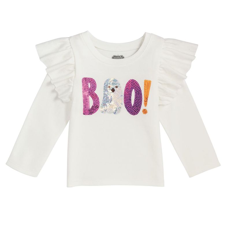 White Boo Sequin Tee