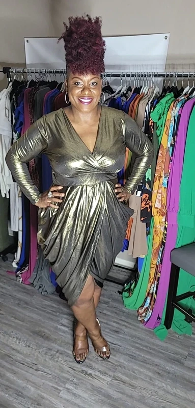 Life of The Party Foil Dress