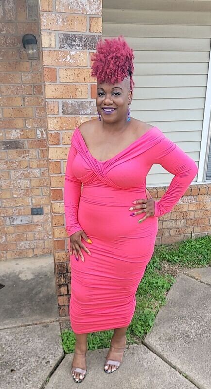 Off The Market Pink Midi Dress