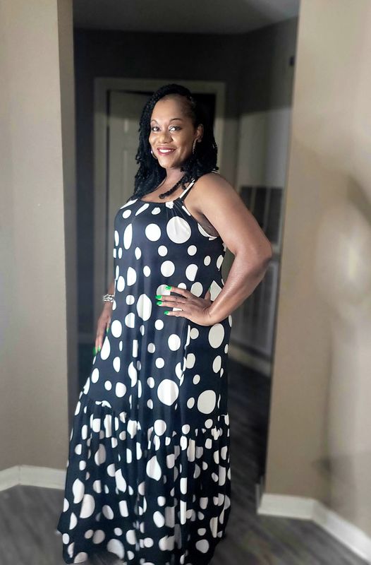 Black & White Polka Elegance Maxi Dress