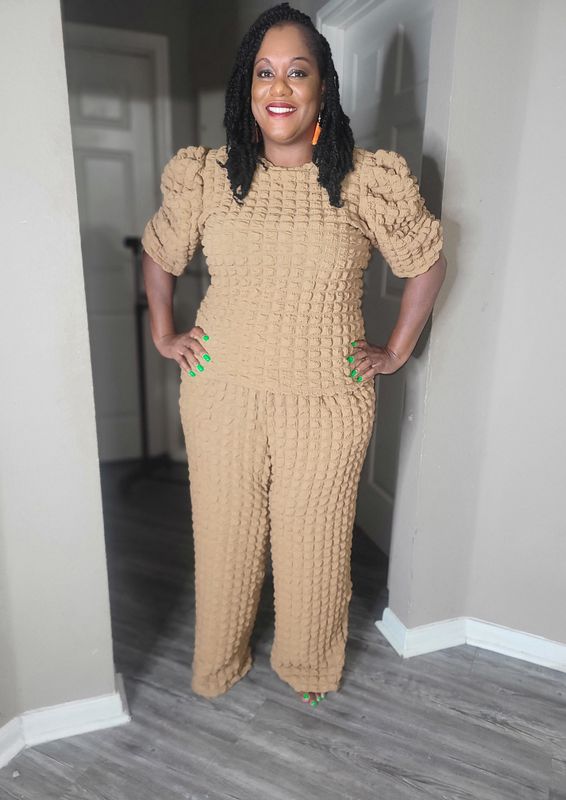Cozy Confidence 2 Piece Tan Pant Set