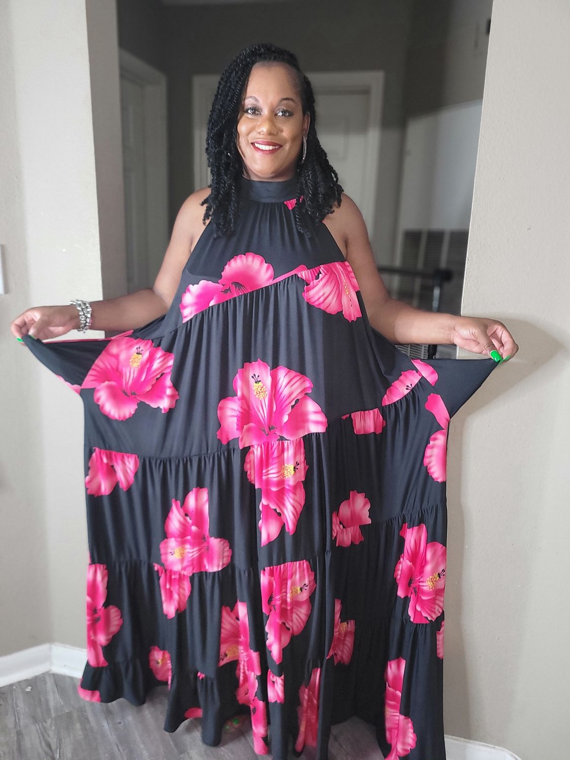 Pinky Floral Maxi Dress