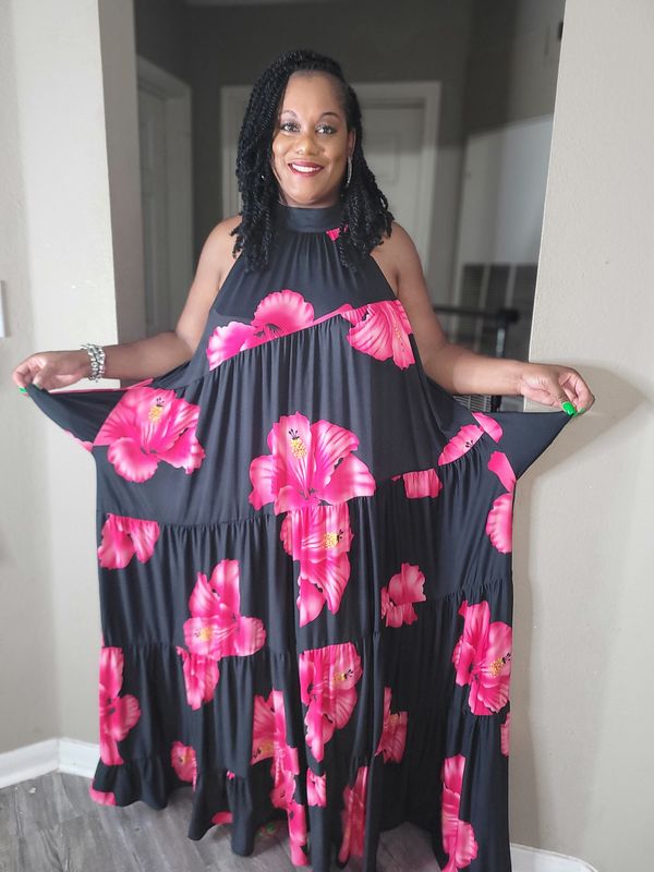 Pinky Floral Maxi Dress