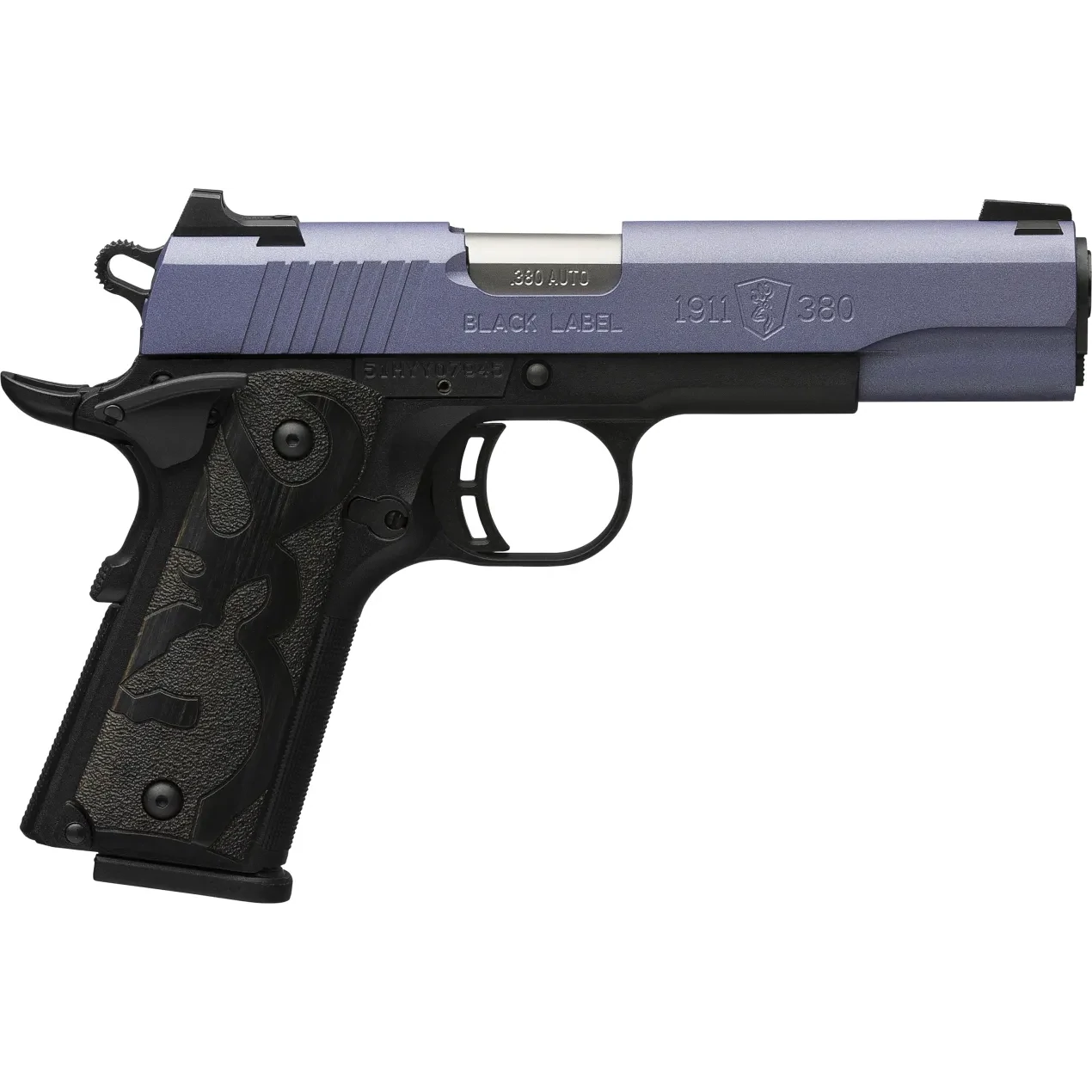 BROWNING 1911-380 BLACK LABEL CRUSHED ORCHID FULL SIZE 380 AUTO 4.25'' 8-RD SEMI-AUTO PISTOL