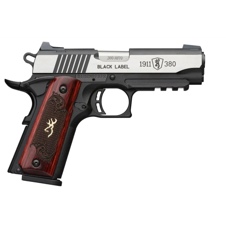 BROWNING 1911-380 BLACK LABEL MEDALLION PRO RAIL NS 380 AUTO 4.25'' 8-RD PISTOL