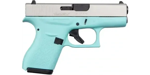 GLOCK G42 380 AUTO 3.26'' 6-RD ROBIN'S EGG BLUE & ALUMINUM PISTOL