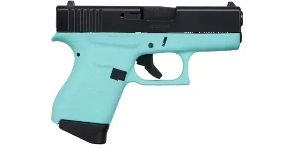 GLOCK G43 USA 9MM 3.4'' 6-RD ROBIN'S EGG BLUE & ELITE BLACK PISTOL